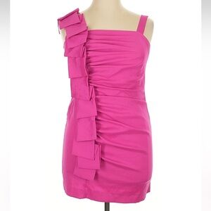 Vintage S.L. Fashions Y2K Elegant Party Formal Holiday Pink Ruffle Dress Size 14